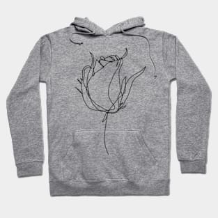 Rose Petal One Line Art Hoodie